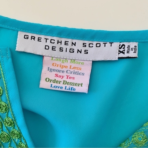 Gretchen Scott Classic Georgette Embroidered Tunic Top XS - Picture 5 of 7